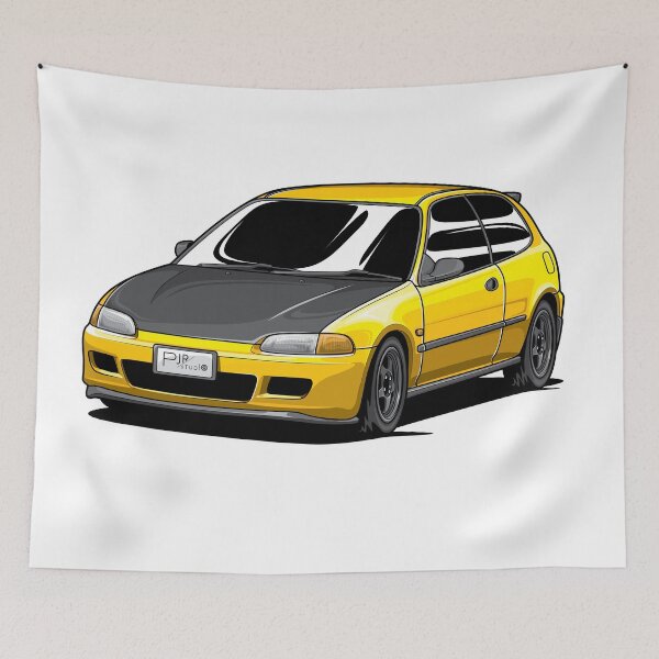 Item preview, JDM Hothatch Yellow Eg6 designed and sold by pjrstudio.