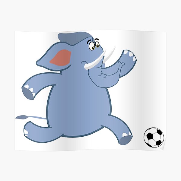 "Elephant chasing ball" Poster for Sale by Regulus9 Redbubble
