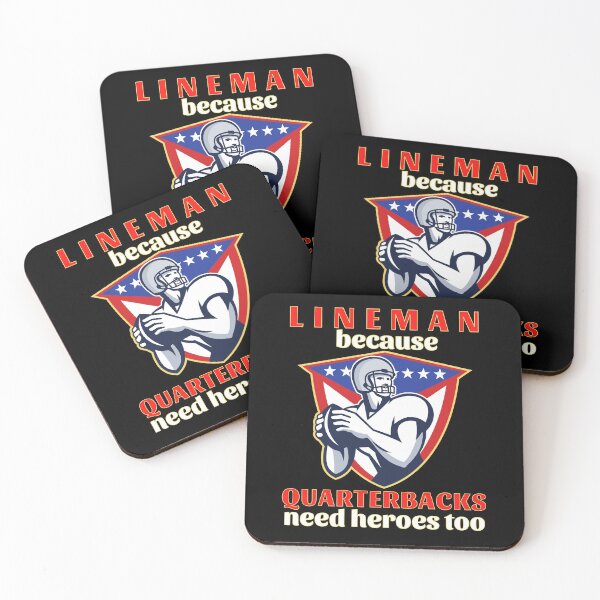Item preview, Lineman Because Quarterbacks Need Heroes Too (Red Text w/ Yellow Outline) - American Football designed and sold by CaitU.