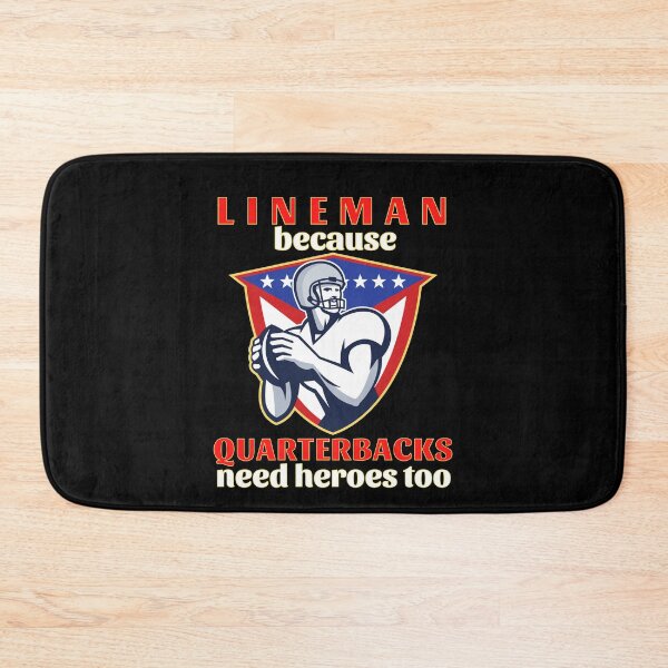 Item preview, Lineman Because Quarterbacks Need Heroes Too (Red Text w/ Yellow Outline) - American Football designed and sold by CaitU.