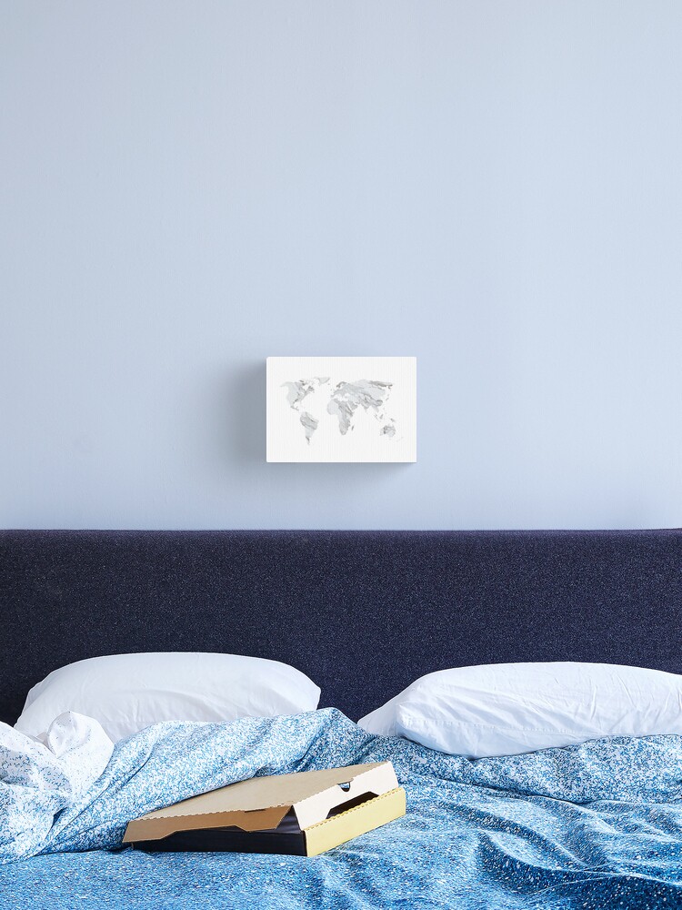 Marble World Map Canvas Print By Skoemil Redbubble