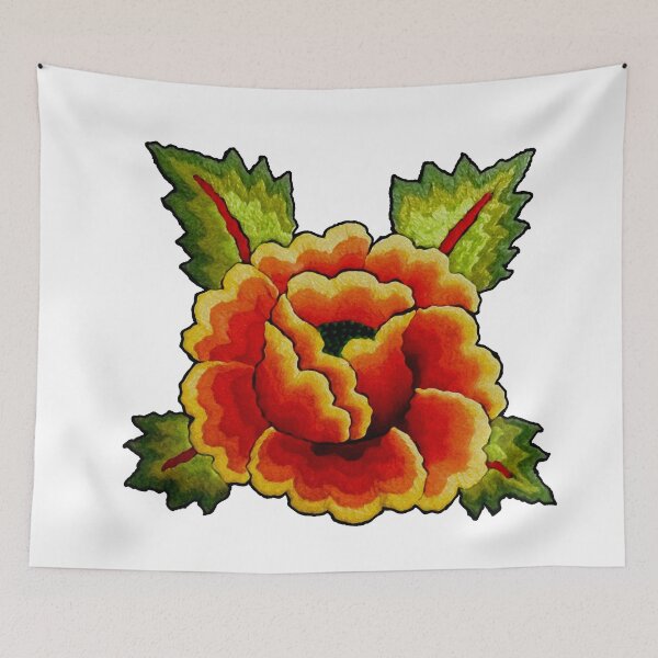 Item preview, Flor tipo bordado naranja designed and sold by madcocreative.