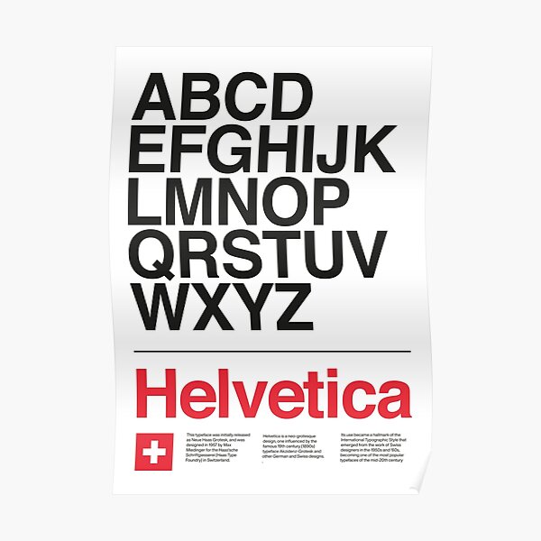 Helvetica Font Design - Helvetica Typeface Design. Typographic Design. Poster