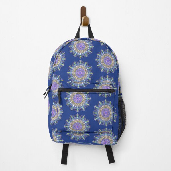 Item preview, Royal Blue Mandala with Orange Highlights designed and sold by InkyandCotton.