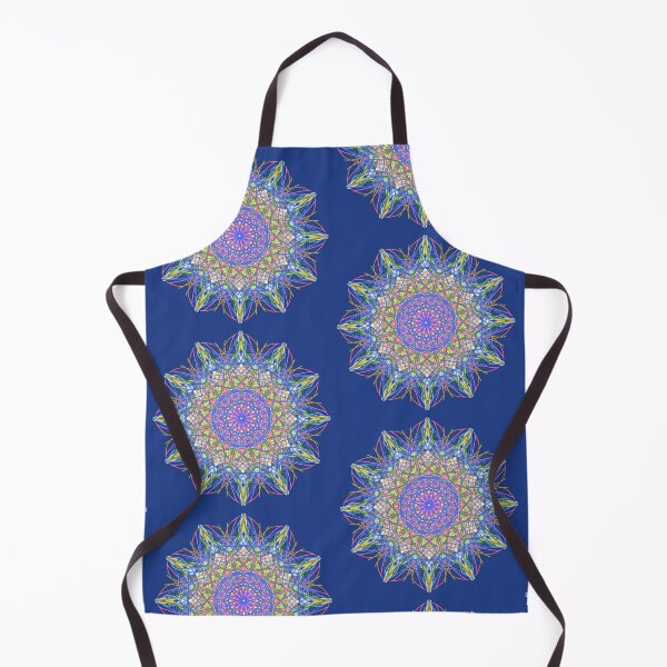 Item preview, Royal Blue Mandala with Orange Highlights designed and sold by InkyandCotton.