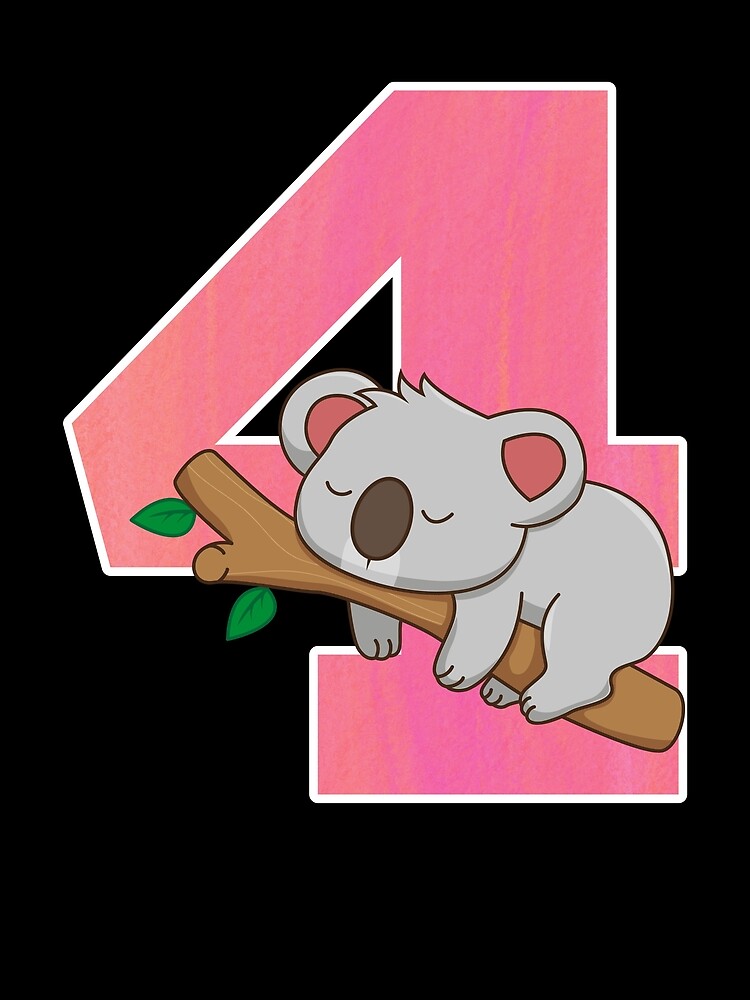 Thumbnail 3 von 3, Tuch, Koala Bear Girls 4th Birthday Turning 4 Koala Birthday Gear designt und verkauft von DynamicDesign.