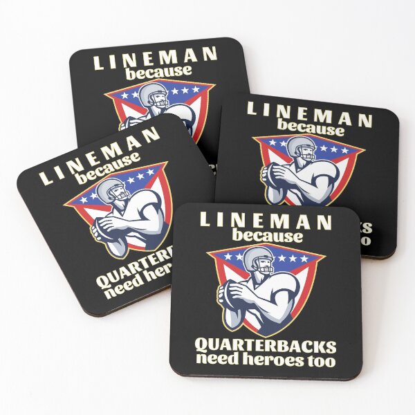 Item preview, Lineman Because Quarterbacks Need Heroes Too (White Text w/ Yellow Outline) - American Football designed and sold by CaitU.