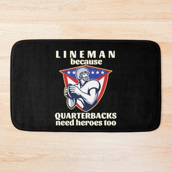 Item preview, Lineman Because Quarterbacks Need Heroes Too (White Text w/ Yellow Outline) - American Football designed and sold by CaitU.