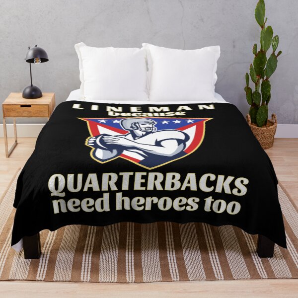 Item preview, Lineman Because Quarterbacks Need Heroes Too (White Text w/ Yellow Outline) - American Football designed and sold by CaitU.