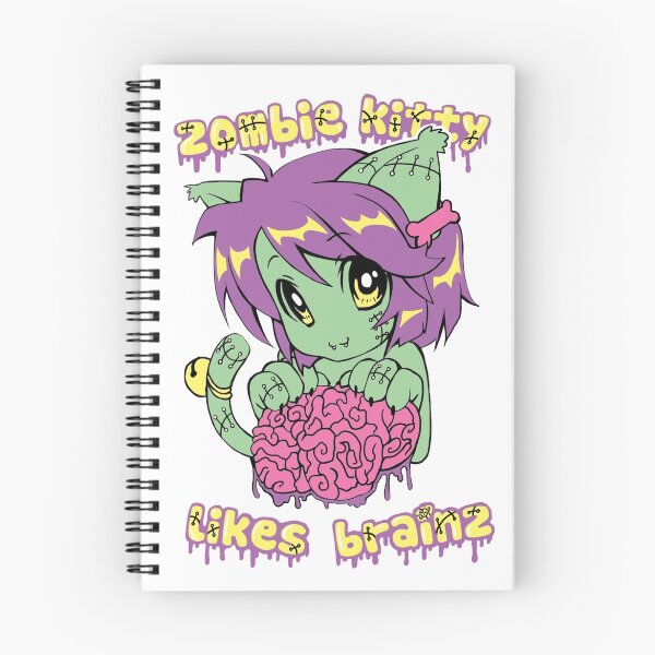Item preview, Zombie Kitty Likes Brainz Cute Kawaii designed and sold by spookyruthy.