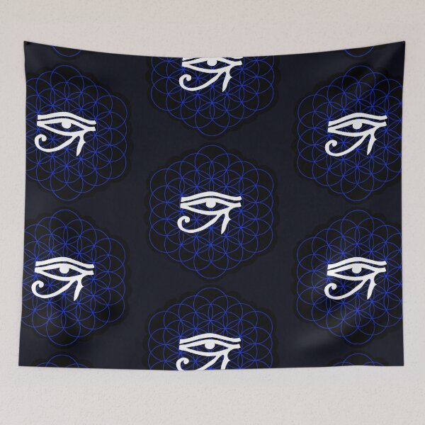 Aperçu de l'œuvre FLEUR DE VIE MANDALA AVEC OEIL D'HORUS. créée et vendue par barasha1111.