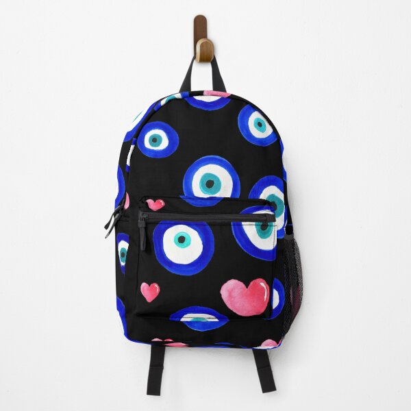 Vista previa del artículo con la obra «Ojos y corazones malvados dispersos en negro», diseñado y vendido por laurabethlove.