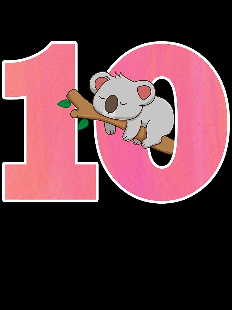 Thumbnail 3 von 3, Tuch, Koala Bear Girls 10th Birthday Turning 10 Koala Birthday Gear designt und verkauft von DynamicDesign.