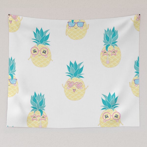 Item preview, Fun pineapple faces seamless designed and sold by Gurshnet68.
