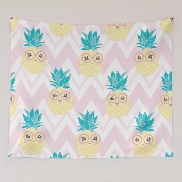 Item preview, Fun pineapple faces seamless designed and sold by Gurshnet68.