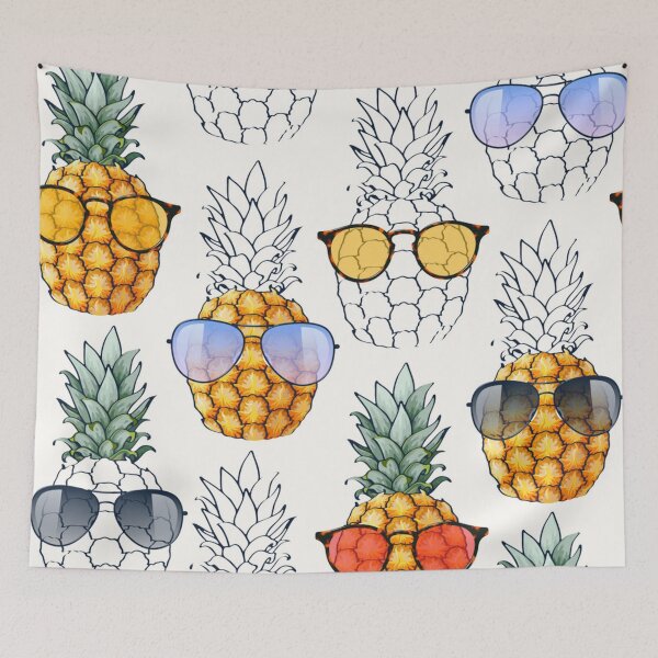 Item preview, Fun pineapple faces seamless designed and sold by Gurshnet68.