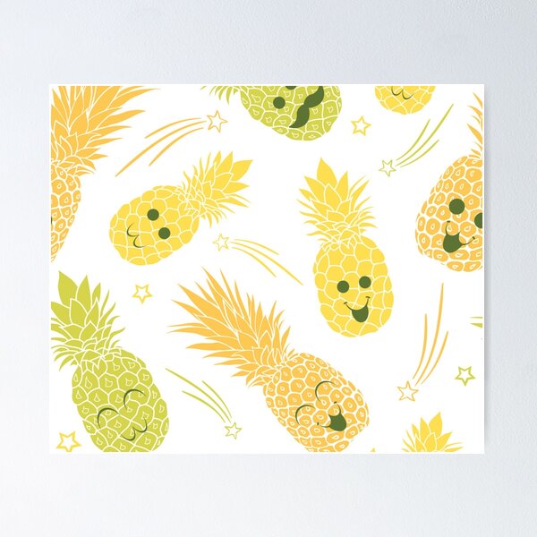 Item preview, Fun pineapple faces seamless designed and sold by Gurshnet68.