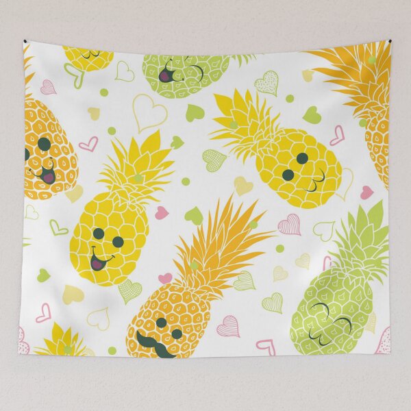 Item preview, Fun pineapple faces seamless designed and sold by Gurshnet68.