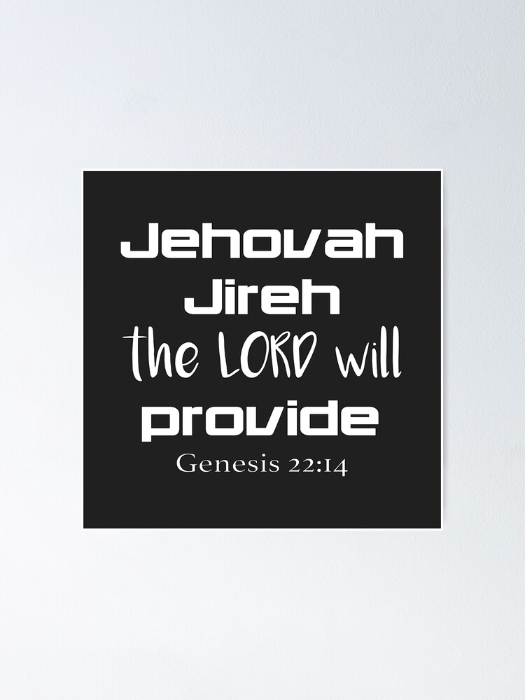 Poster Conception Chretienne Hebreu Jehovah Jireh Avec Le Sens Anglais Par Simplydesignart Redbubble