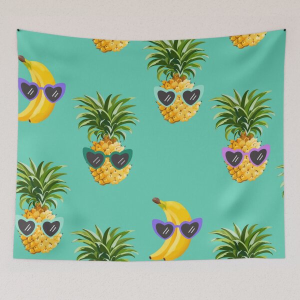 Item preview, Fun pineapple faces seamless designed and sold by Gurshnet68.