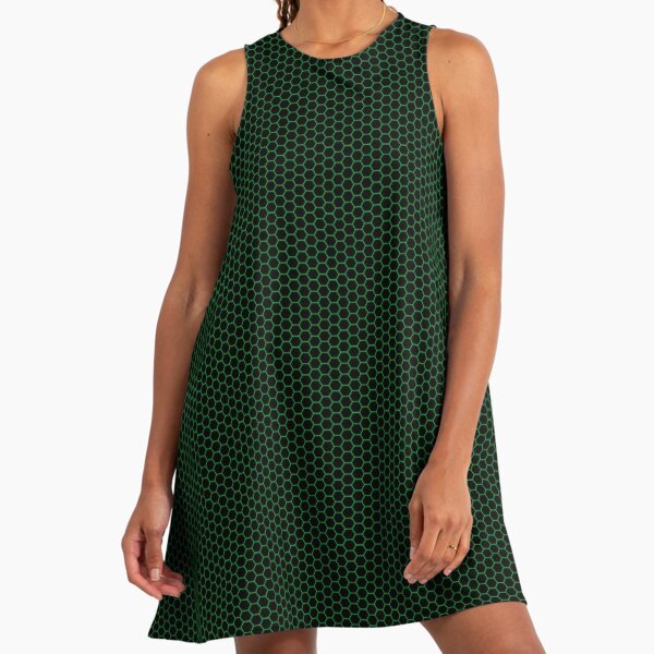 Green Hexagon Grid" A-Line Dress for Sale by sciencenotes | Redbubble Green Hexagon Grid" A-Line Dress for Sale by sciencenotes | Redbubble