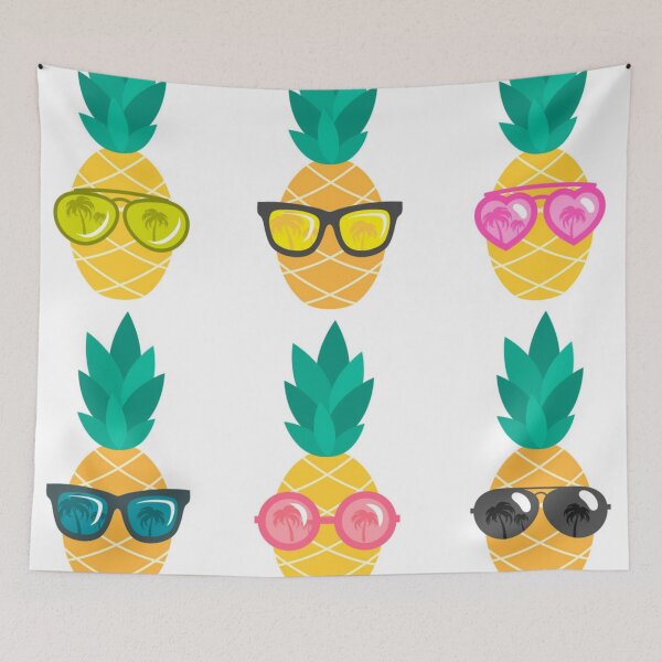 Item preview, Fun pineapple faces seamless designed and sold by Gurshnet68.