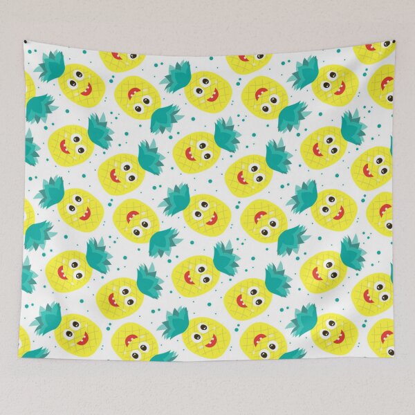 Item preview, Fun pineapple faces seamless designed and sold by Gurshnet68.