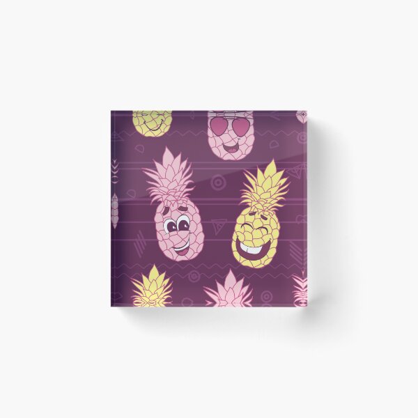 Item preview, Fun pineapple faces seamless designed and sold by Gurshnet68.