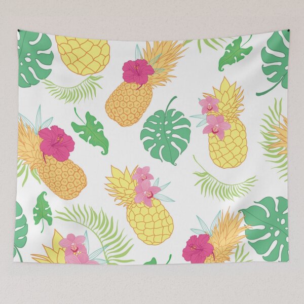 Item preview, Fun pineapple faces seamless designed and sold by Gurshnet68.