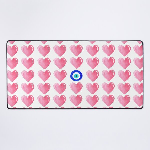 Item preview, Pink Hearts & Evil Eye Watercolor designed and sold by laurabethlove.