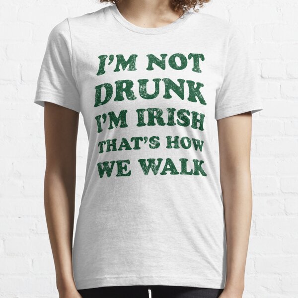 Lmtime Women Girls Im Not Lucky Im Blessed Irish Shamrock T-Shirt Green