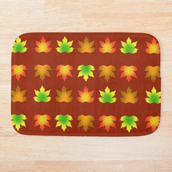 Autumn Leaves Grid Bath Mat