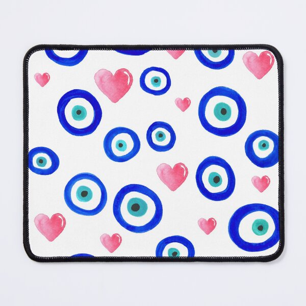 Item preview, Scattered Evil Eyes & Hearts on white designed and sold by laurabethlove.