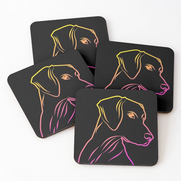Item preview, Gradient Yellow Orange Magenta Dog Facing Right and Looking designed and sold by Vasabi88.