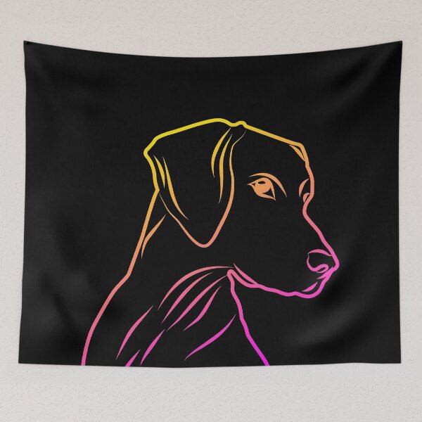Item preview, Gradient Yellow Orange Magenta Dog Facing Right and Looking designed and sold by Vasabi88.