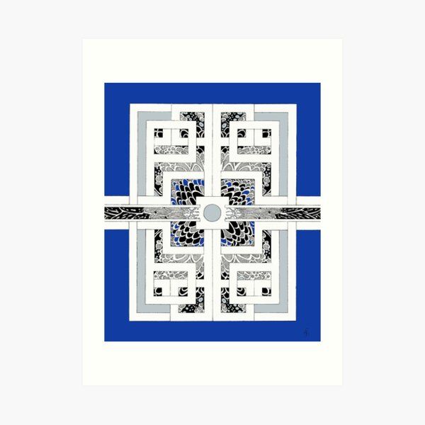 The other way around in royal blue Kunstdruck