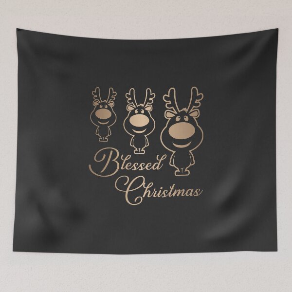 Item preview, Blessed Christmas with Three Cute Reindeers designed and sold by simplydesignart.