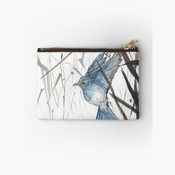 Artikelvorschau, Mountain Bluebird Aquarell - Chinesische, Japanische Malerei - Asiatische Kanji-Kunst - Vogelkunst - Aquarelle Peinture Animaux entworfen und verkauft von ArtProvocation.