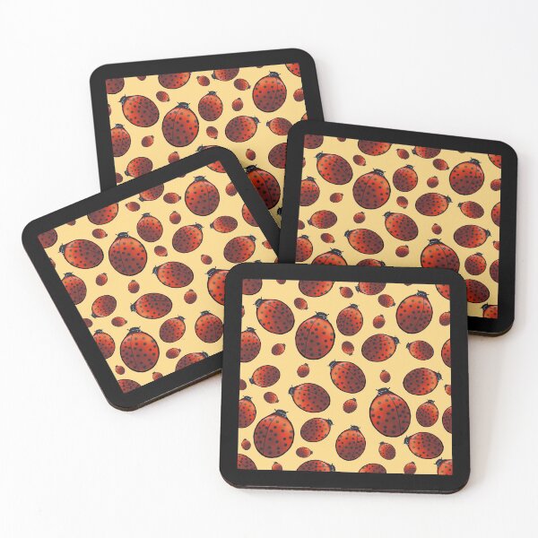 Item preview, Ladybug / ladybird repeat design on yellow background  designed and sold by Alima Designs.