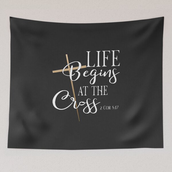 Item preview, Christian Design - Live Begins at the Cross - 2 Corinthians 5:17 designed and sold by simplydesignart.