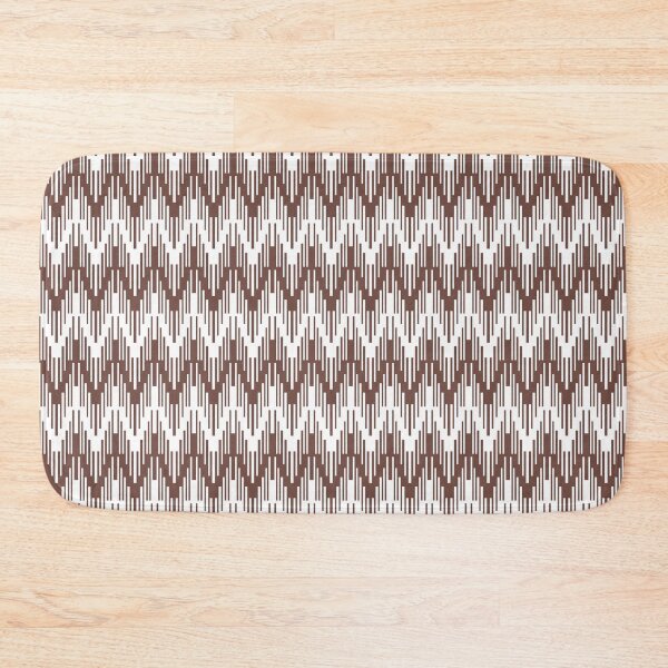 Item preview, Brown and White Striped Chevron Ripple Pattern 2021-2022 Trending Color - Colour- Shade- Hue Pantone Root Beer 19-1228 designed and sold by ColorOfTheYears.