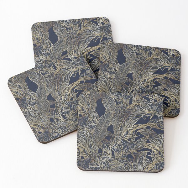 Item preview, Modern Blue Gold Foliage Plant Botanical Design designed and sold by InovArtS.