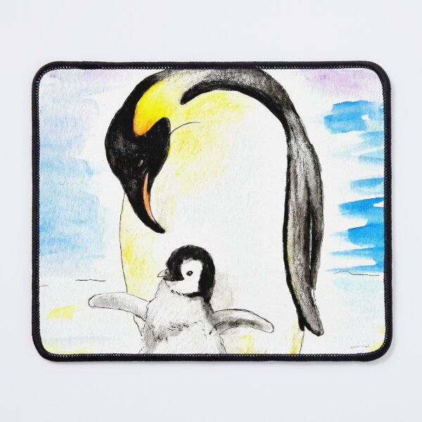 Item preview, Emperor Penguin and Chick Watercolor Painting designed and sold by Art by Kirsten Sneath.