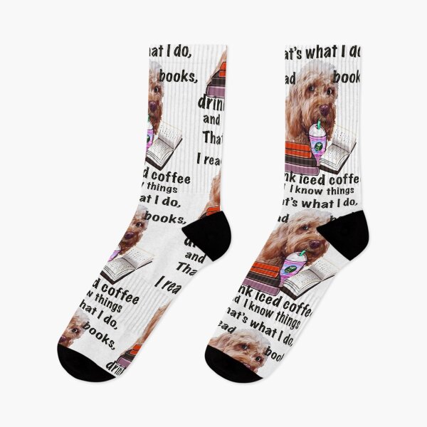 Item preview, Cavapoo Cavoodle puppy dog iced coffee  - that’s what I do, I drink coffee, read books and I know things, funny cute cavalier king charles spaniel poodle, puppy love designed and sold by Artonmytee.