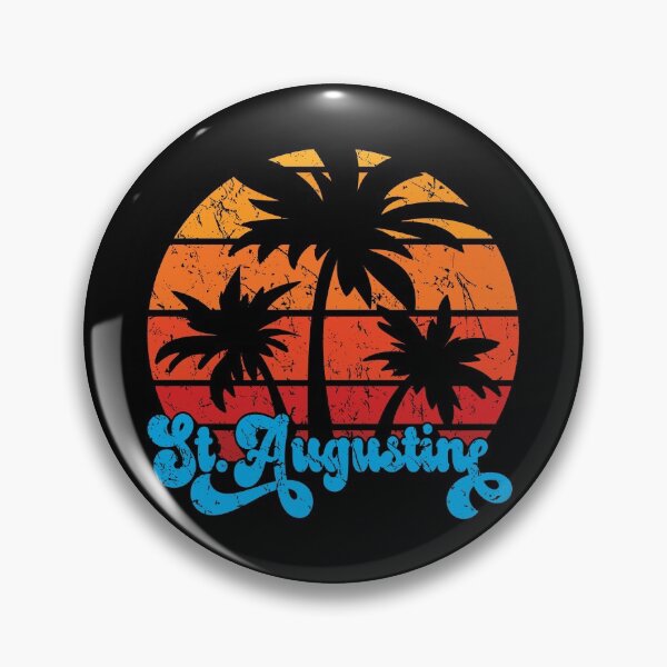 Item preview, St. Augustine Florida Retro Palm Trees with Sunset designed and sold by hobrath.