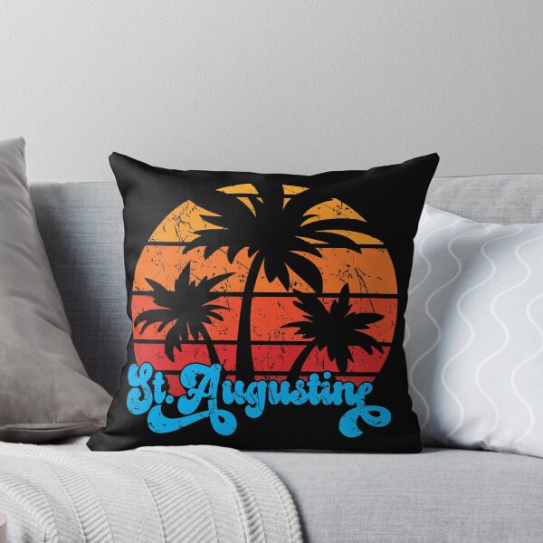 Item preview, St. Augustine Florida Retro Palm Trees with Sunset designed and sold by hobrath.