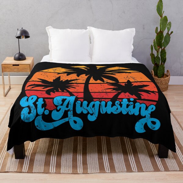 Item preview, St. Augustine Florida Retro Palm Trees with Sunset designed and sold by hobrath.