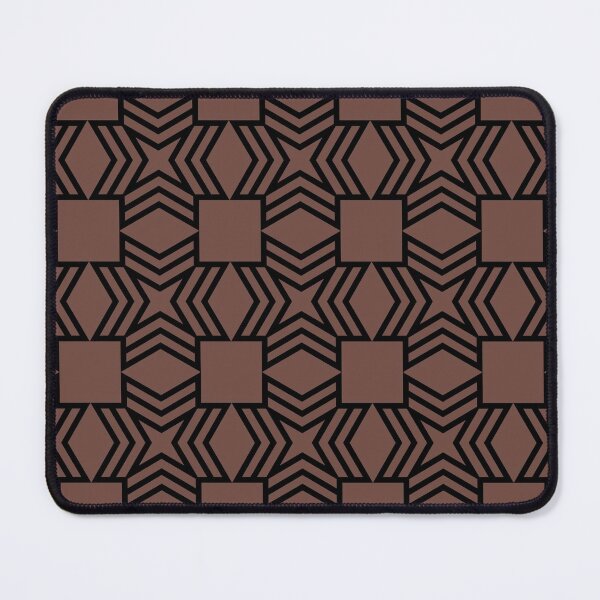 Item preview, Brown and Black Star Geometric Shape Tile Pattern 2021-2022 Trending Color - Colour- Shade- Hue Pantone Root Beer 19-1228 designed and sold by ColorOfTheYears.