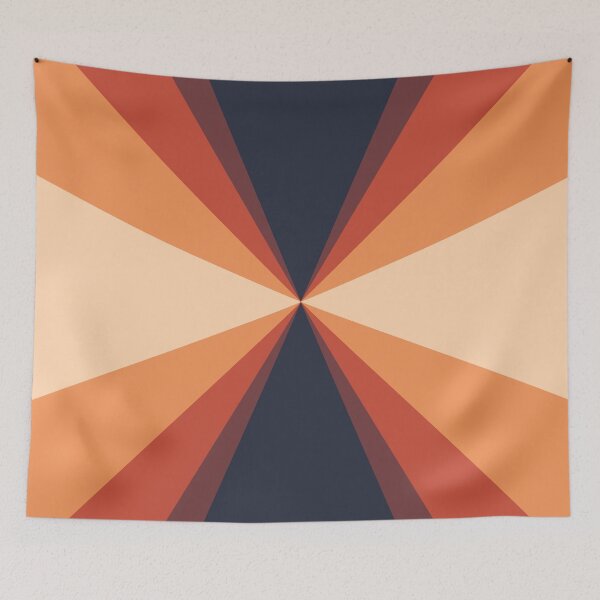 Item preview, Retro Inspired Orange Red Black Line Pattern designed and sold by bubblyshades.