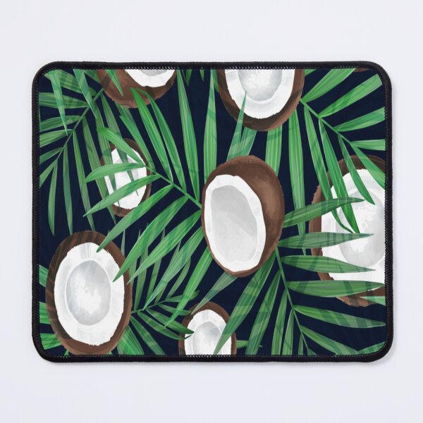 Item preview, Vector seamless pattern with coconut. Tropical background with exotic fruits. Summer illustration. Coconut all over print. Palm frond. Tropical leaves, Jungle plants for Men's & Women's Fashion designed and sold by TeeFashionShop.